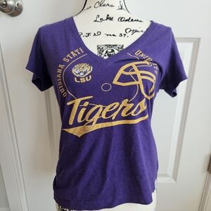 Purple LSU Tigers V-Neck T-Shirt